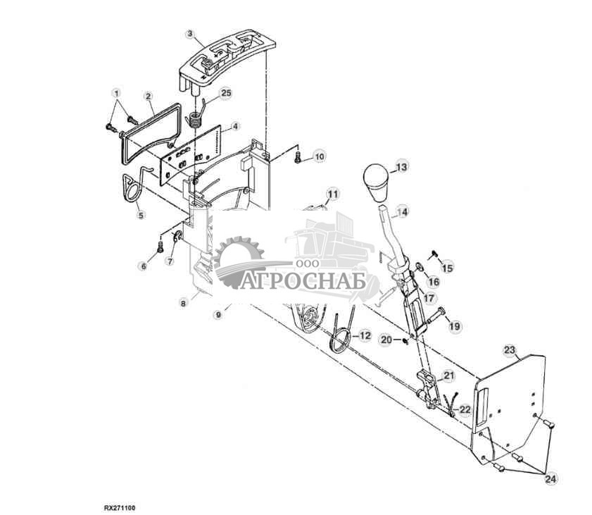 Transmission Control Selector, Armrest, PST 